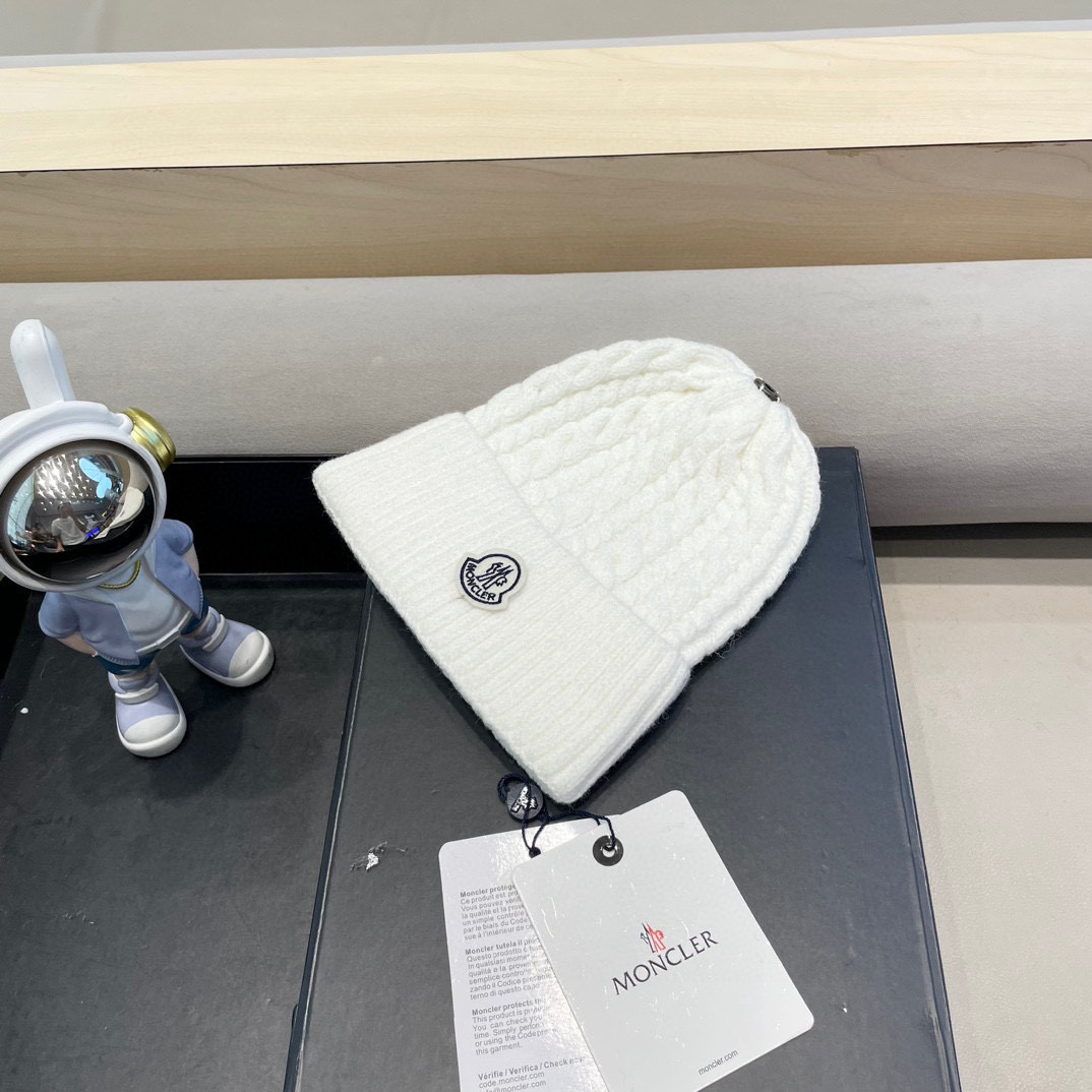moncler秋冬新品羊绒帽加厚保暖麻花ins男女通用时尚百搭针织毛线冷帽