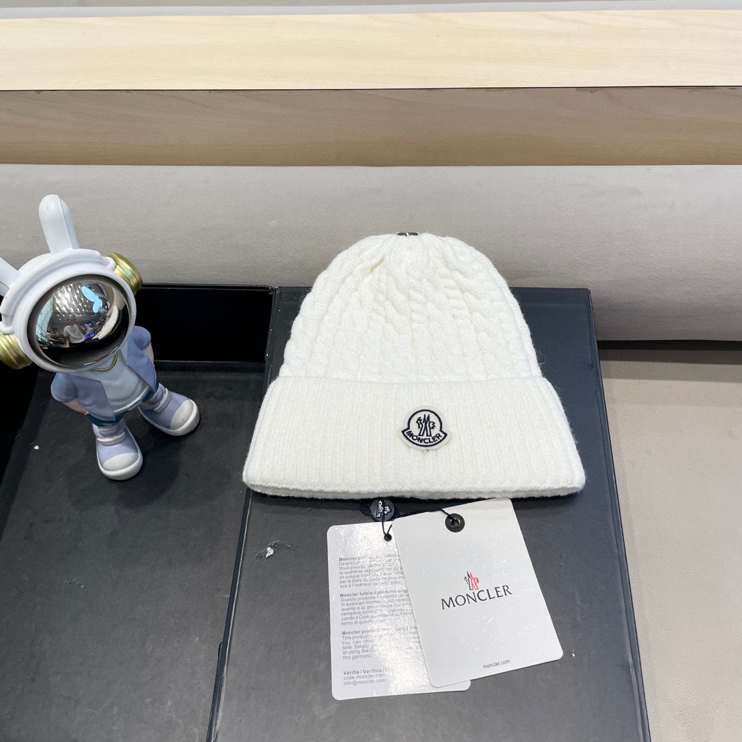 moncler秋冬新品羊绒帽加厚保暖麻花ins男女通用时尚百搭针织毛线冷帽