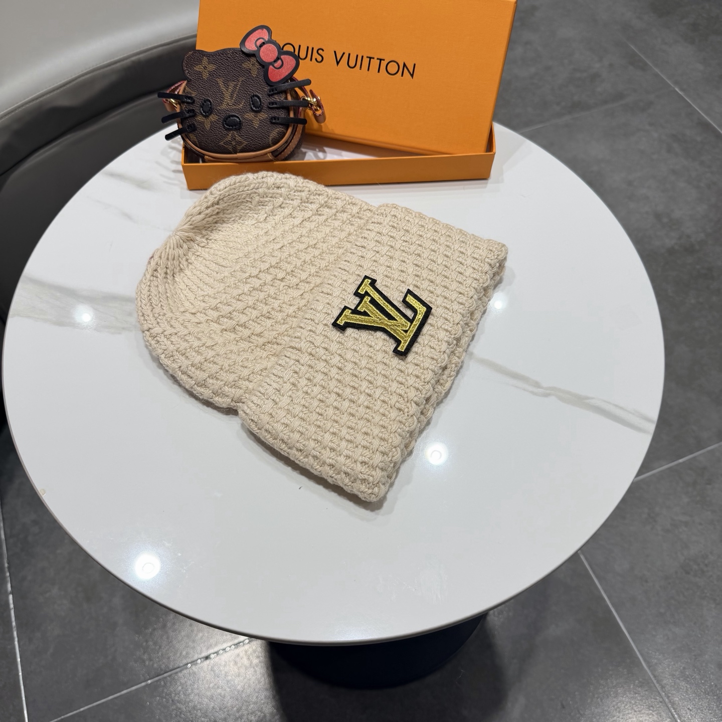 高品质Lv路易威登兔毛+羊毛针织毛线帽，男女同款 正品开模