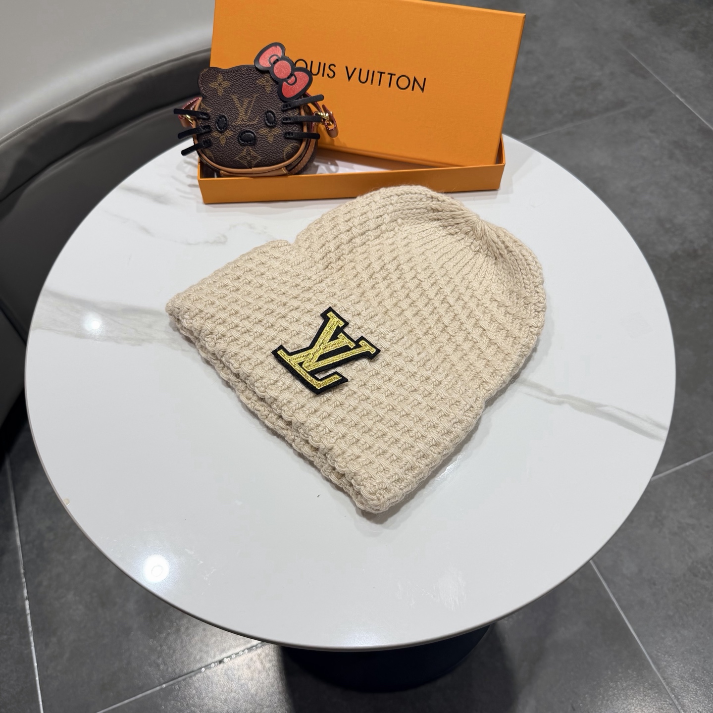 高品质Lv路易威登兔毛+羊毛针织毛线帽，男女同款 正品开模