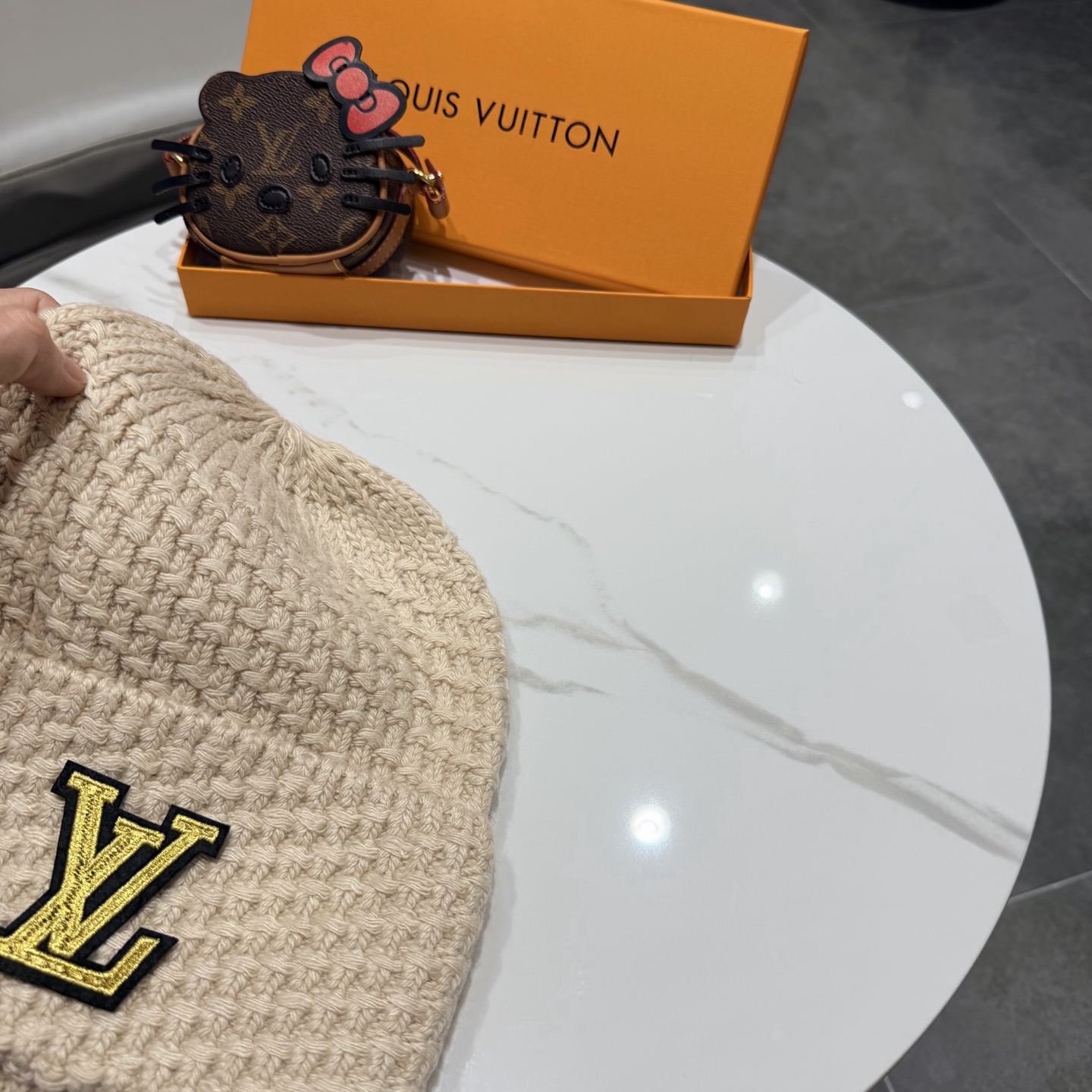 高品质Lv路易威登兔毛+羊毛针织毛线帽，男女同款 正品开模