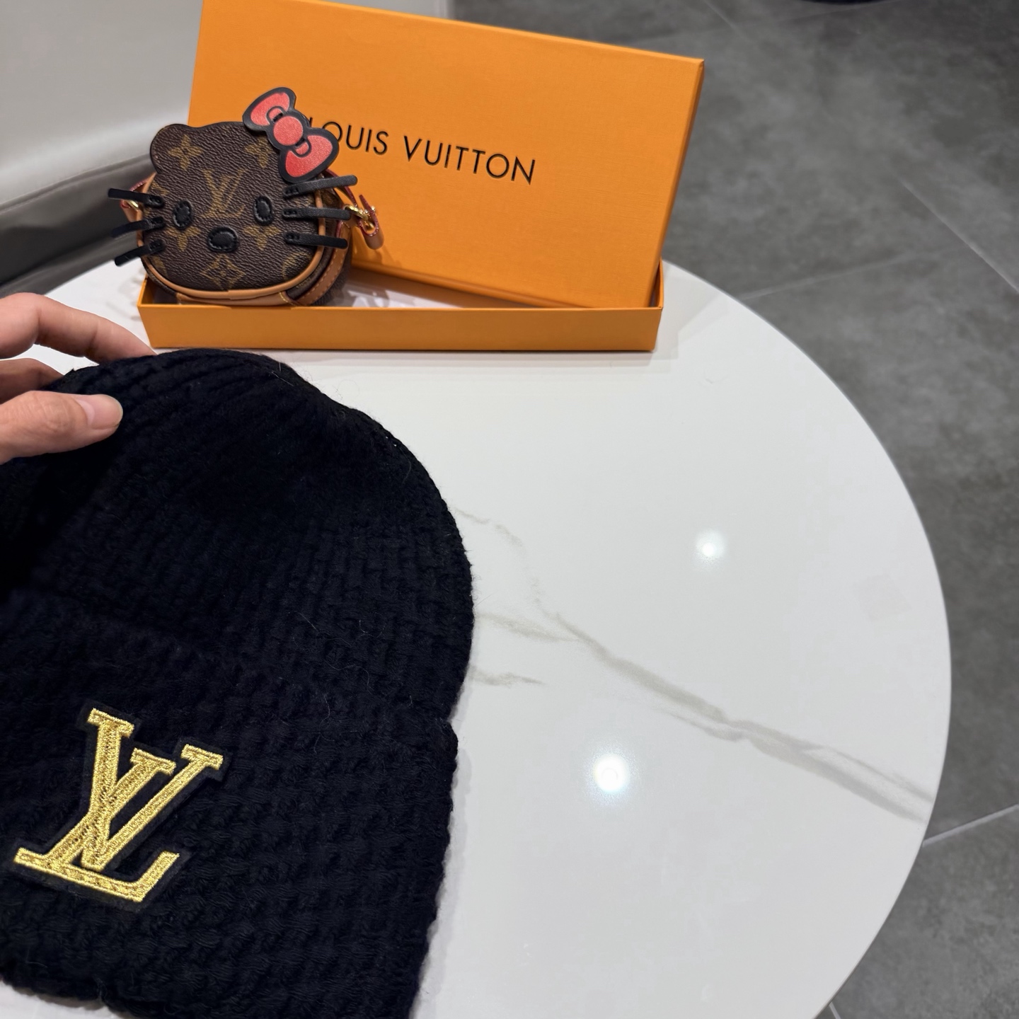 高品质Lv路易威登兔毛+羊毛针织毛线帽，男女同款 正品开模