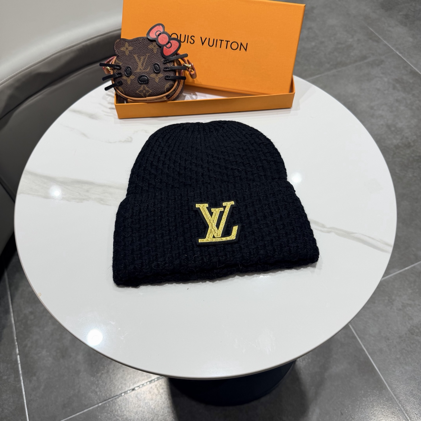 高品质Lv路易威登兔毛+羊毛针织毛线帽，男女同款 正品开模
