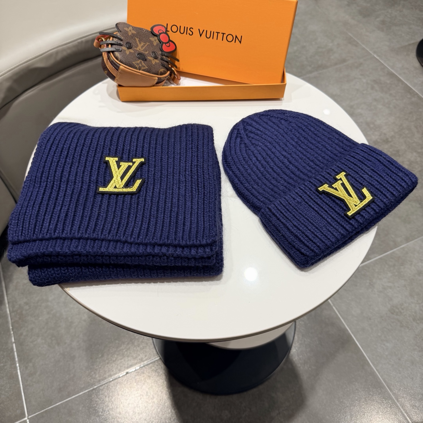 Louis Vuitton Wool Hat and Scarf Set - Classic Winter Warmth for Women & Men