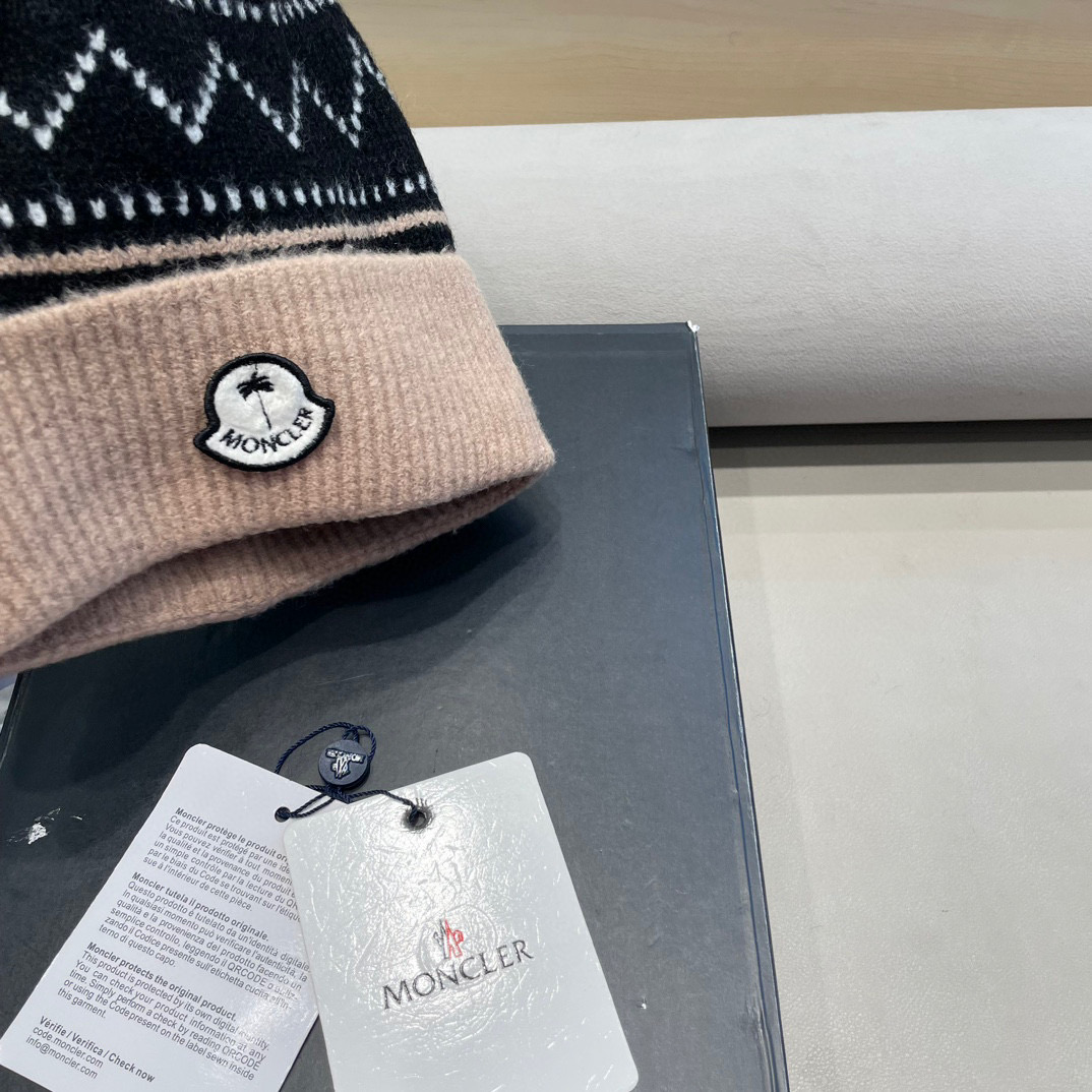 moncler新款冬季帽子百搭时尚针织套头包头毛线帽加绒加厚护耳防风保暖