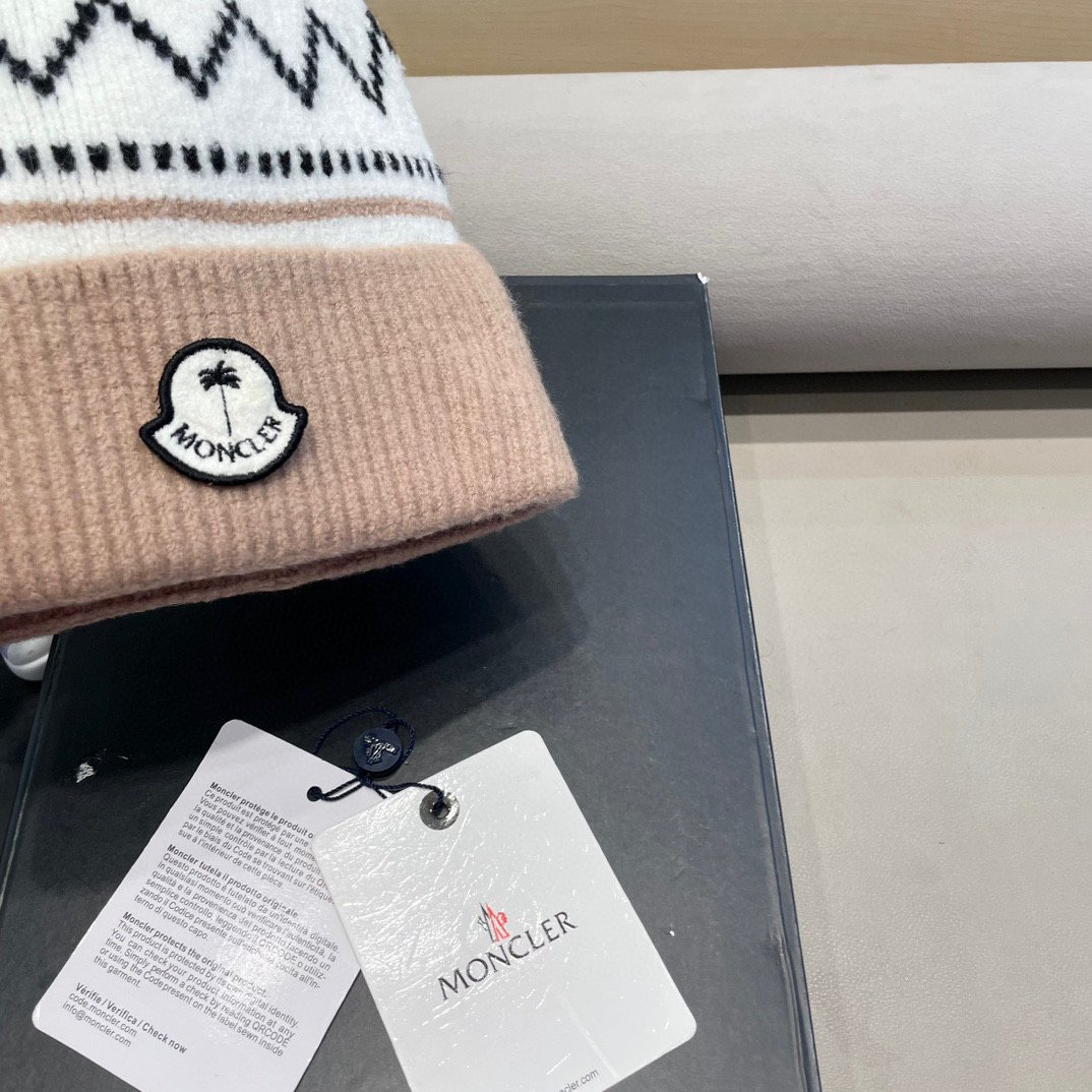 moncler新款冬季帽子百搭时尚针织套头包头毛线帽加绒加厚护耳防风保暖