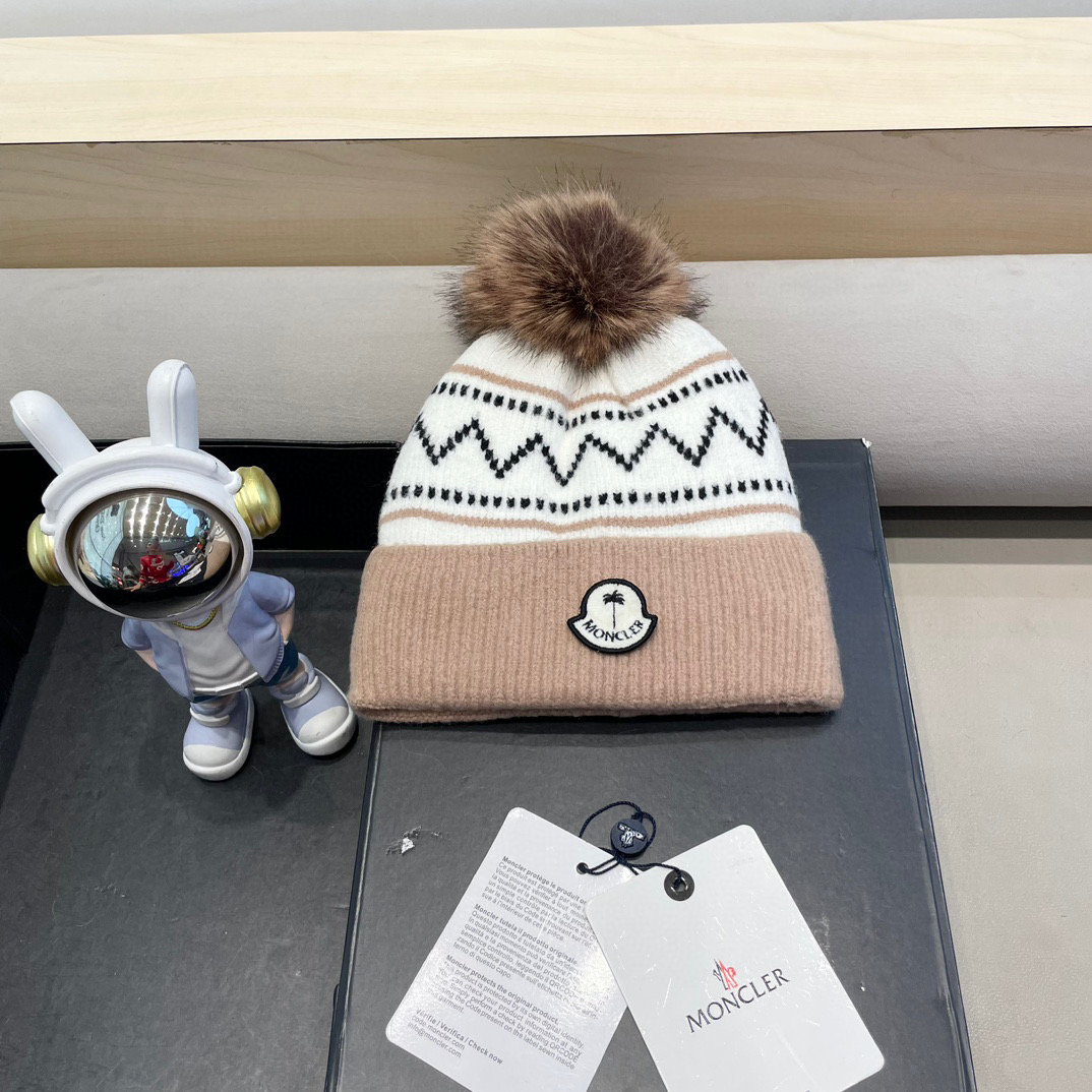 moncler新款冬季帽子百搭时尚针织套头包头毛线帽加绒加厚护耳防风保暖