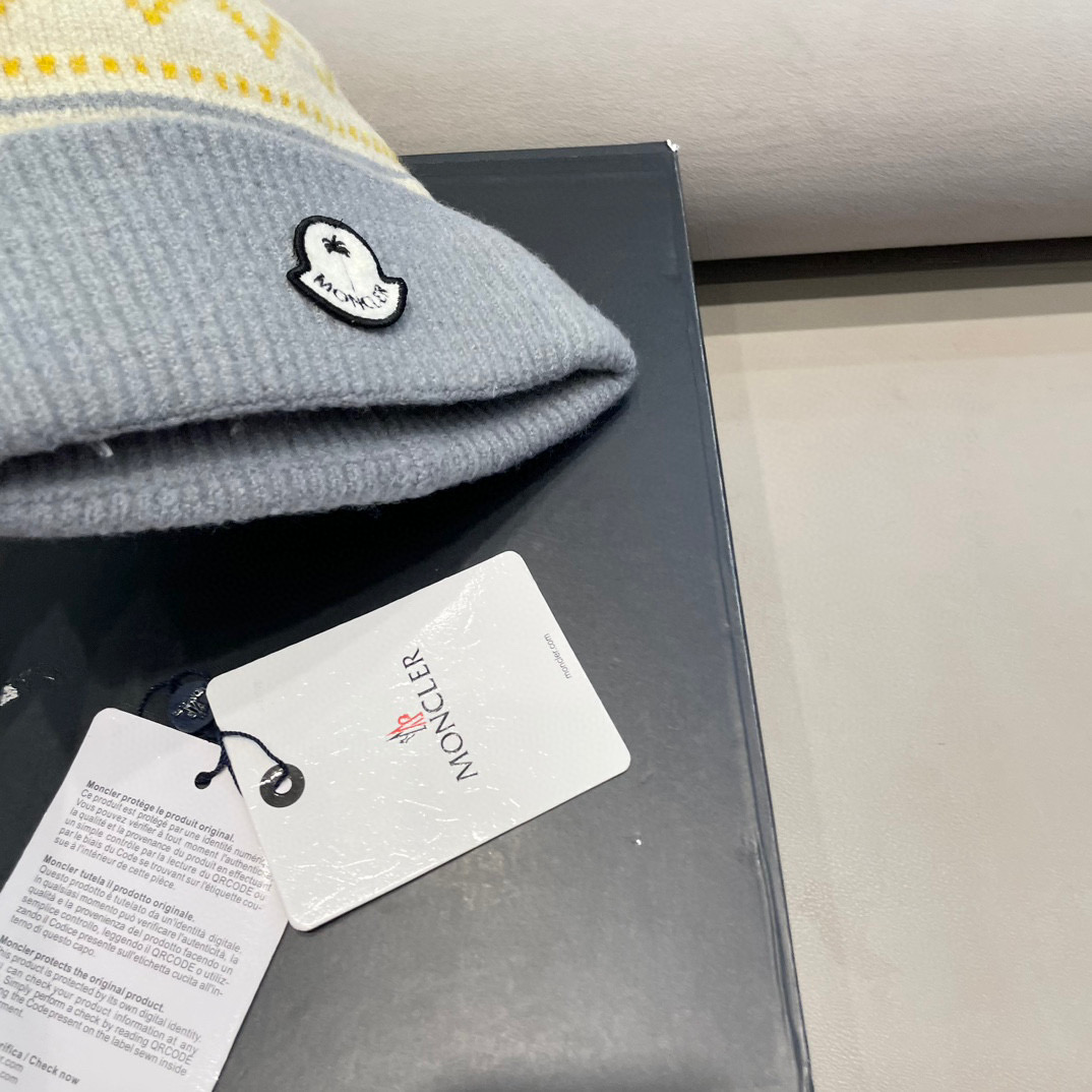 moncler新款冬季帽子百搭时尚针织套头包头毛线帽加绒加厚护耳防风保暖