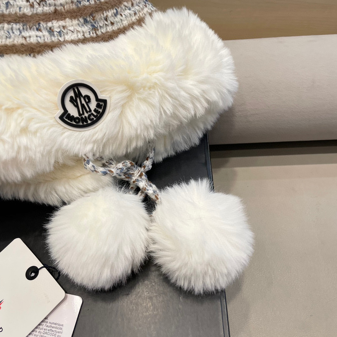 moncler 帽子女秋冬韩版可爱鹿角毛球护耳毛绒帽圣诞加厚东北雷锋帽骑车帽 
