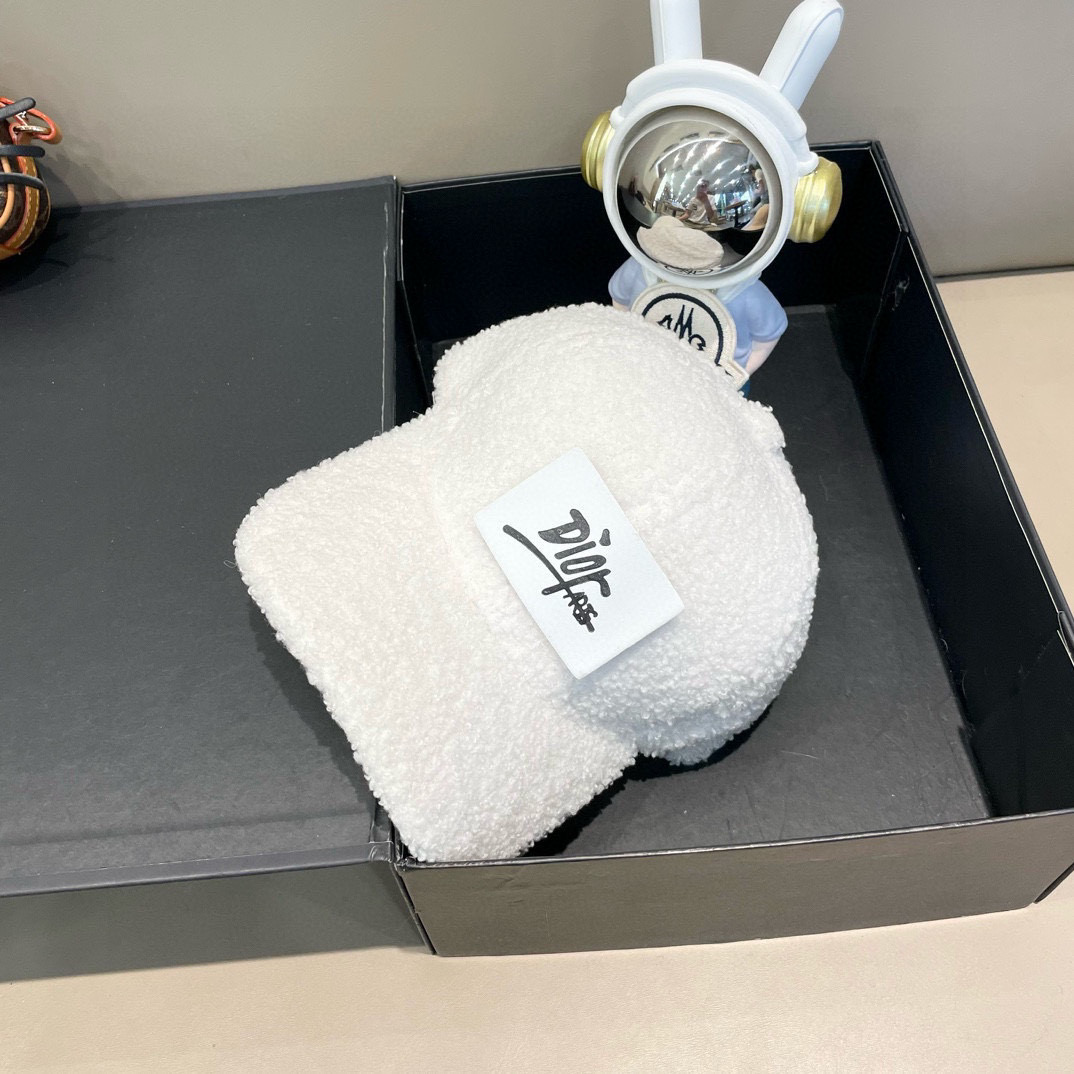 DIOR迪奥 2024 秋冬新款官网同步羊羔毛刺绣棒球帽，整个帽子质感超级好，网红爆款休闲时尚 百搭，超