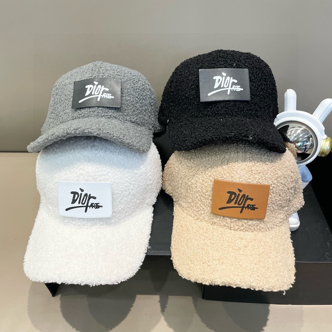 DIOR迪奥 2024 秋冬新款官网同步羊羔毛刺绣棒球帽，整个帽子质感超级好，网红爆款休闲时尚 百搭，超