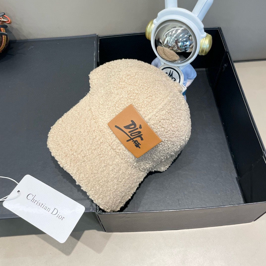 DIOR迪奥 2024 秋冬新款官网同步羊羔毛刺绣棒球帽，整个帽子质感超级好，网红爆款休闲时尚 百搭，超