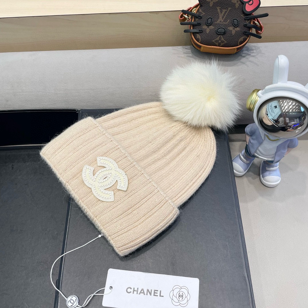 Chanel 毛线帽子女冬季保暖护耳加厚韩系堆堆帽2026新款针织冷帽百搭