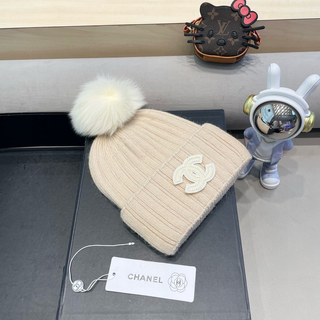 Chanel 毛线帽子女冬季保暖护耳加厚韩系堆堆帽2026新款针织冷帽百搭