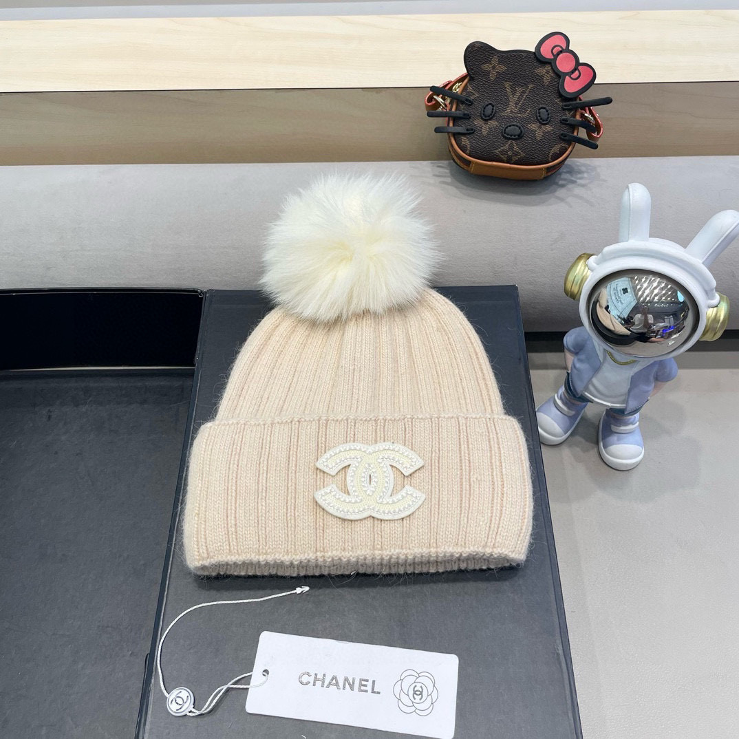 Chanel 毛线帽子女冬季保暖护耳加厚韩系堆堆帽2026新款针织冷帽百搭