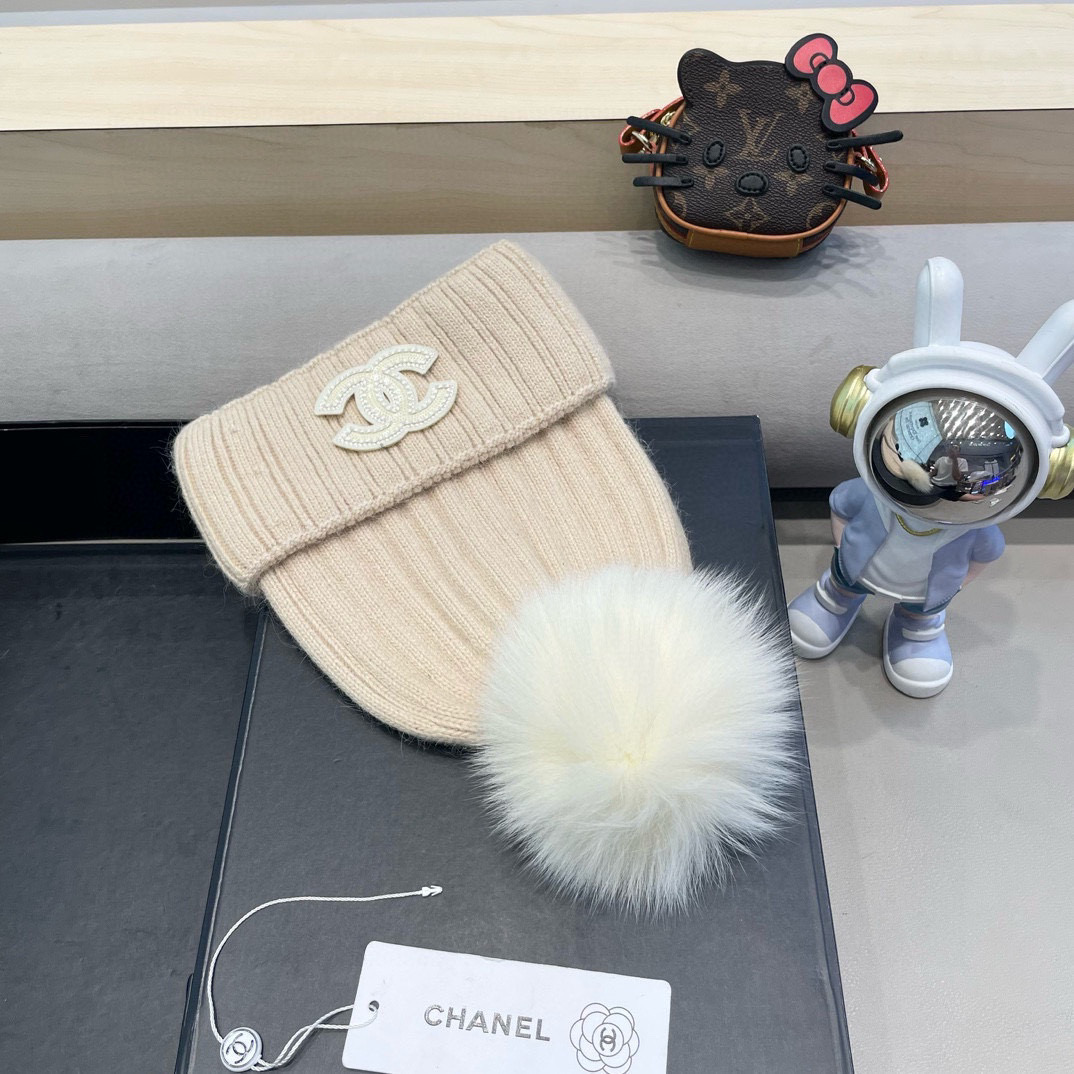 Chanel 毛线帽子女冬季保暖护耳加厚韩系堆堆帽2026新款针织冷帽百搭