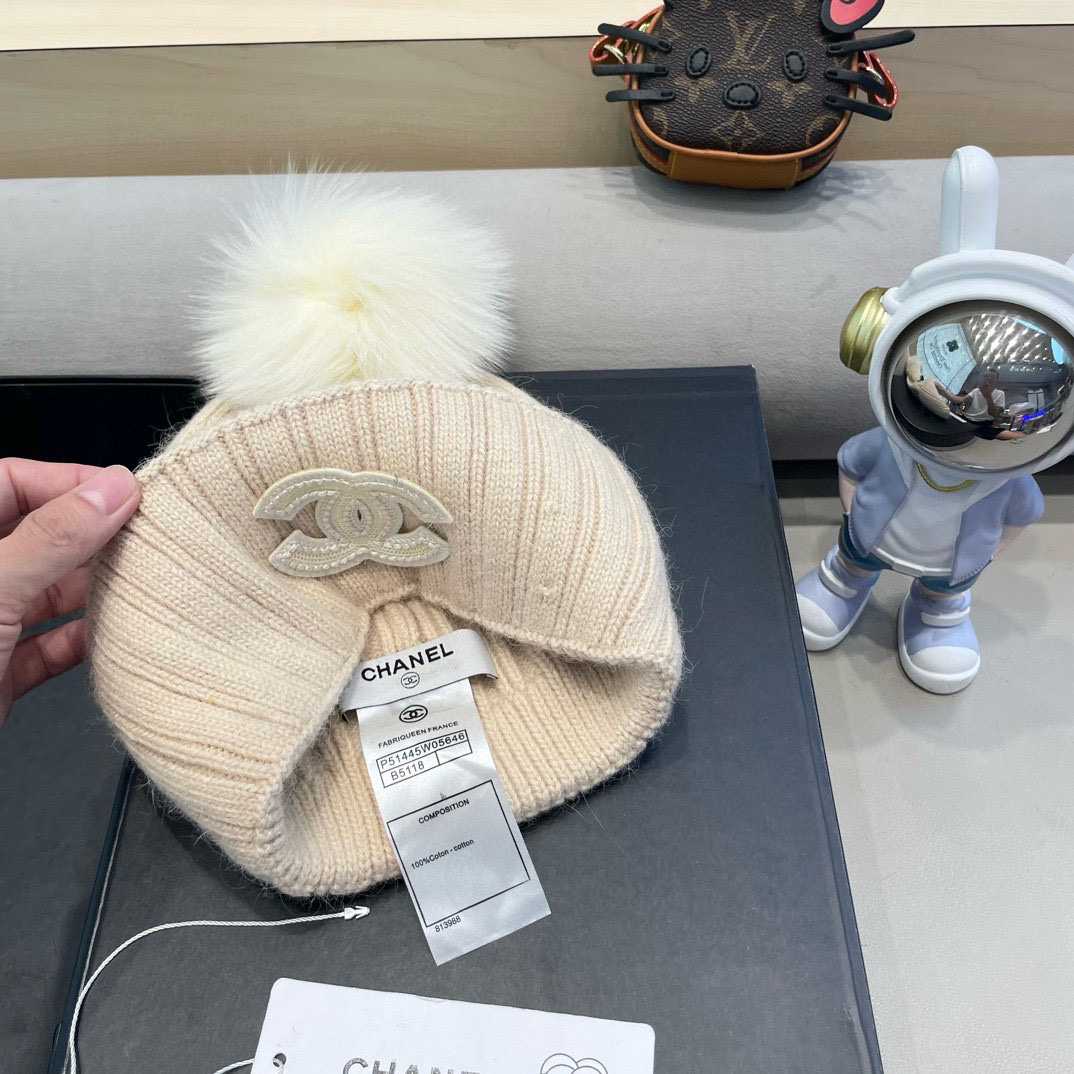 Chanel 毛线帽子女冬季保暖护耳加厚韩系堆堆帽2026新款针织冷帽百搭