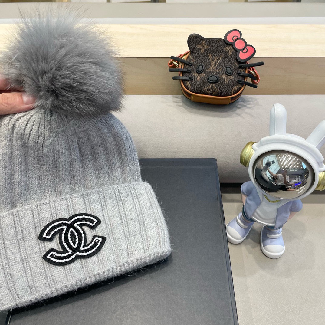 Chanel 毛线帽子女冬季保暖护耳加厚韩系堆堆帽2026新款针织冷帽百搭
