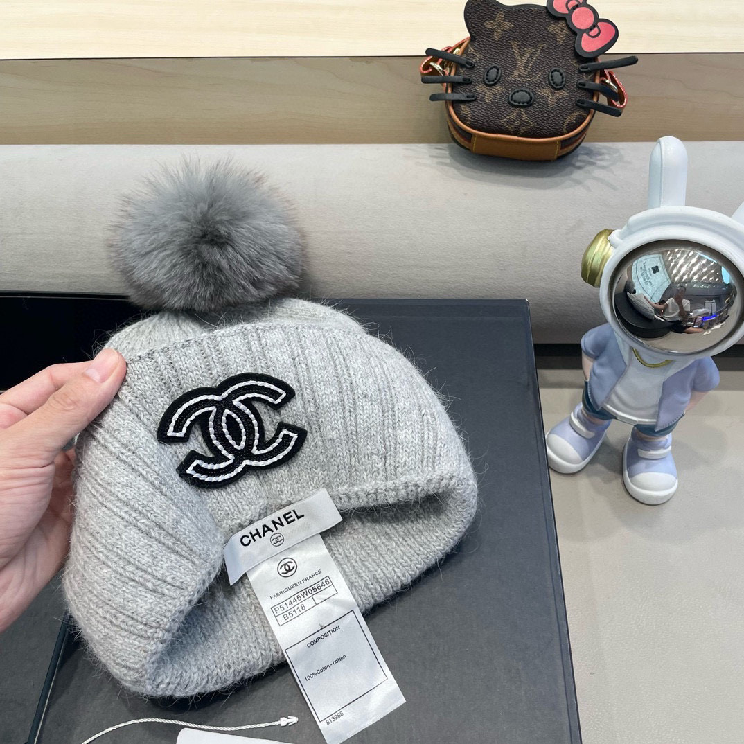 Chanel 毛线帽子女冬季保暖护耳加厚韩系堆堆帽2026新款针织冷帽百搭