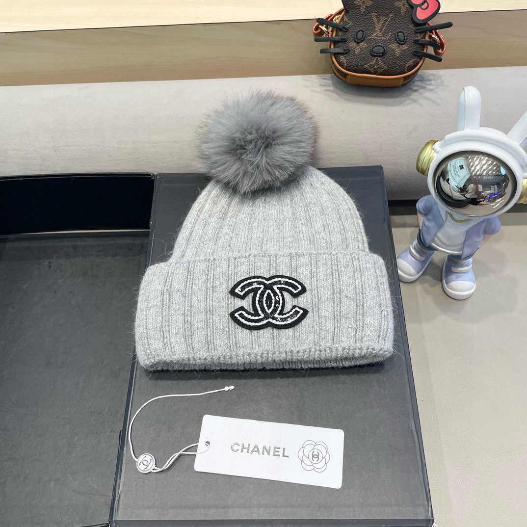 Chanel 毛线帽子女冬季保暖护耳加厚韩系堆堆帽2026新款针织冷帽百搭