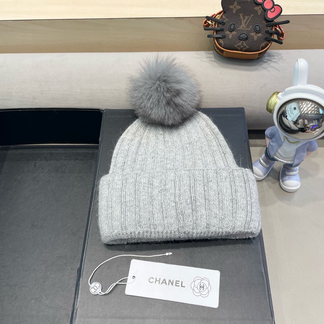 Chanel 毛线帽子女冬季保暖护耳加厚韩系堆堆帽2026新款针织冷帽百搭