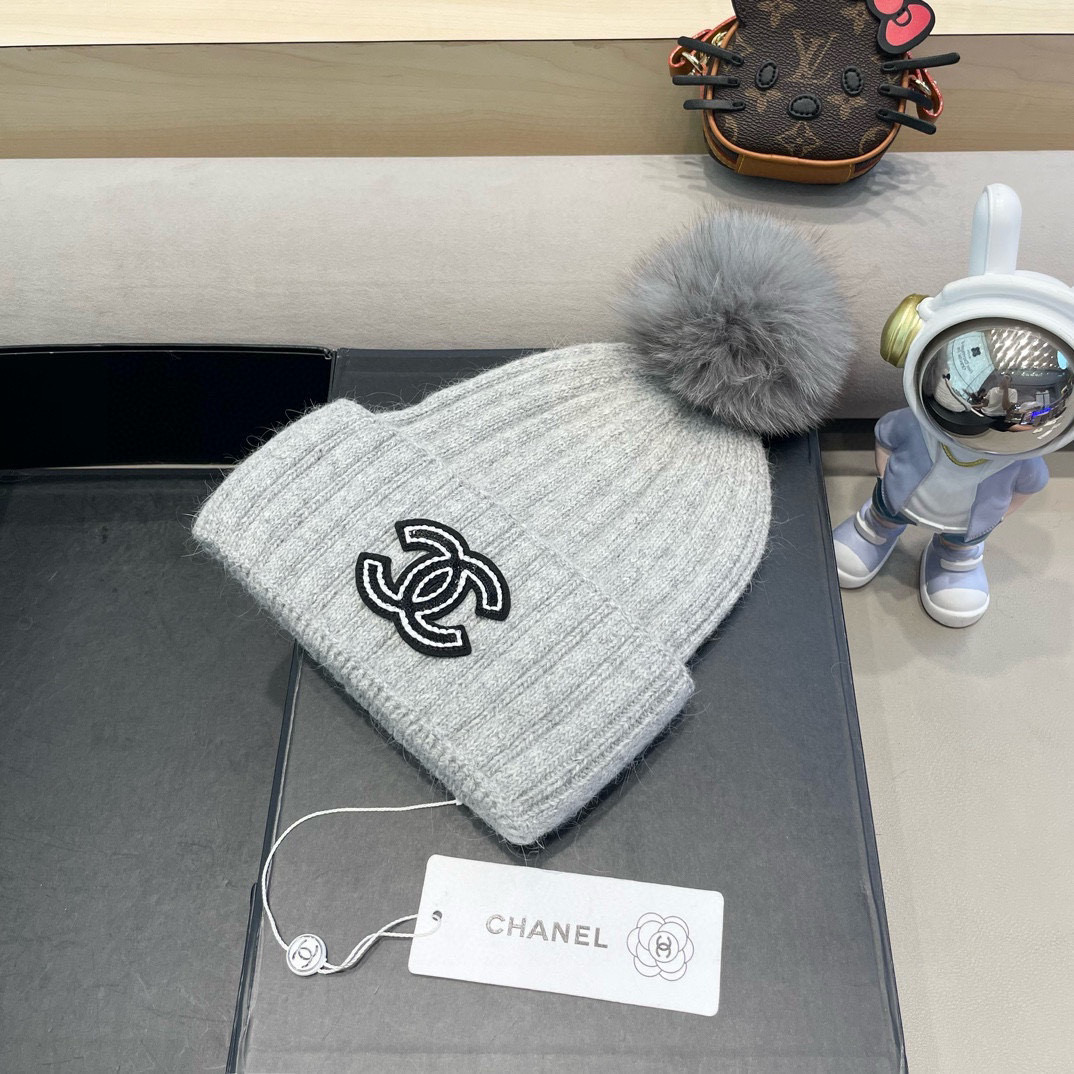 Chanel 毛线帽子女冬季保暖护耳加厚韩系堆堆帽2026新款针织冷帽百搭