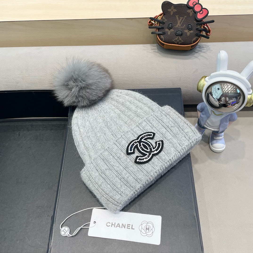 Chanel 毛线帽子女冬季保暖护耳加厚韩系堆堆帽2026新款针织冷帽百搭