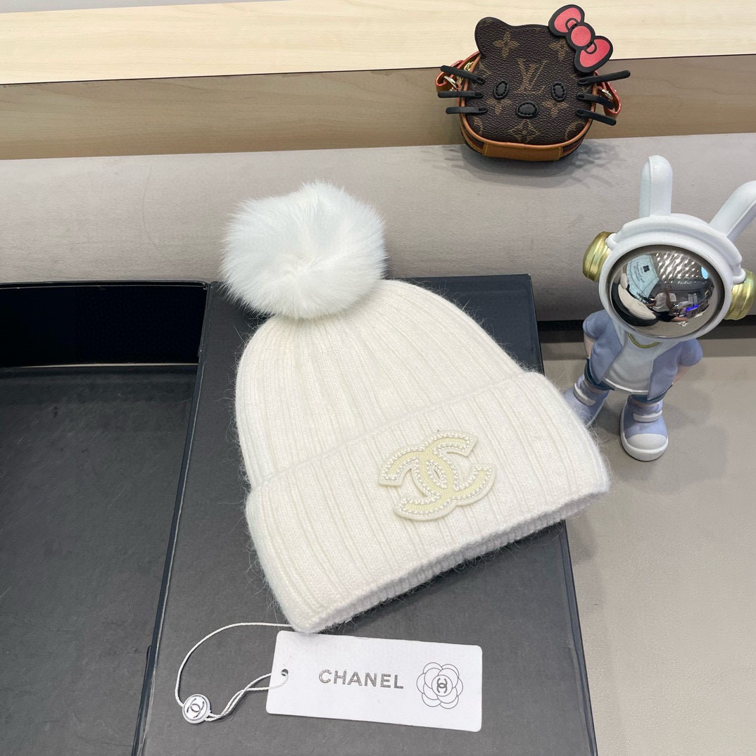Chanel 毛线帽子女冬季保暖护耳加厚韩系堆堆帽2026新款针织冷帽百搭