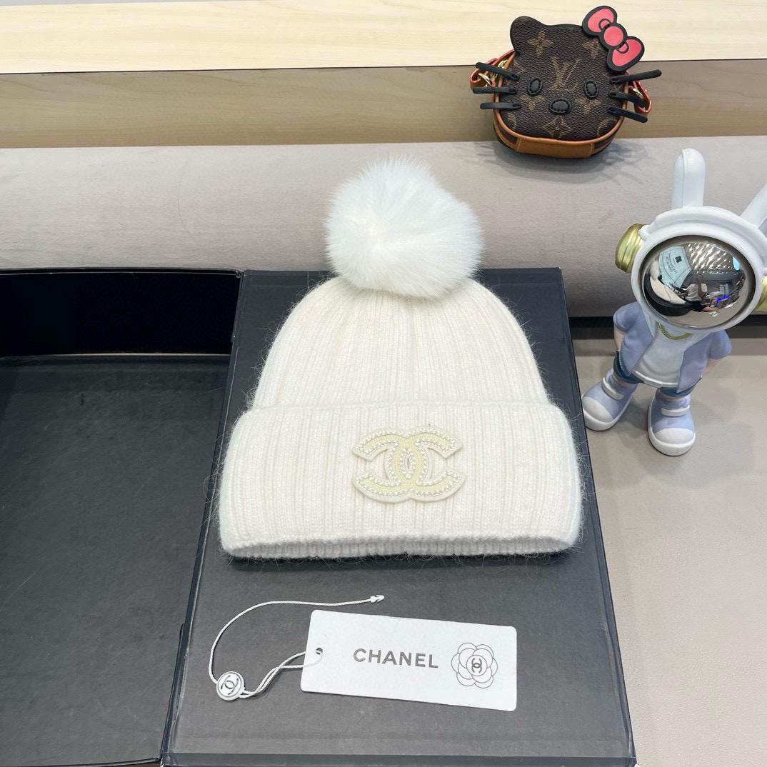Chanel 毛线帽子女冬季保暖护耳加厚韩系堆堆帽2026新款针织冷帽百搭