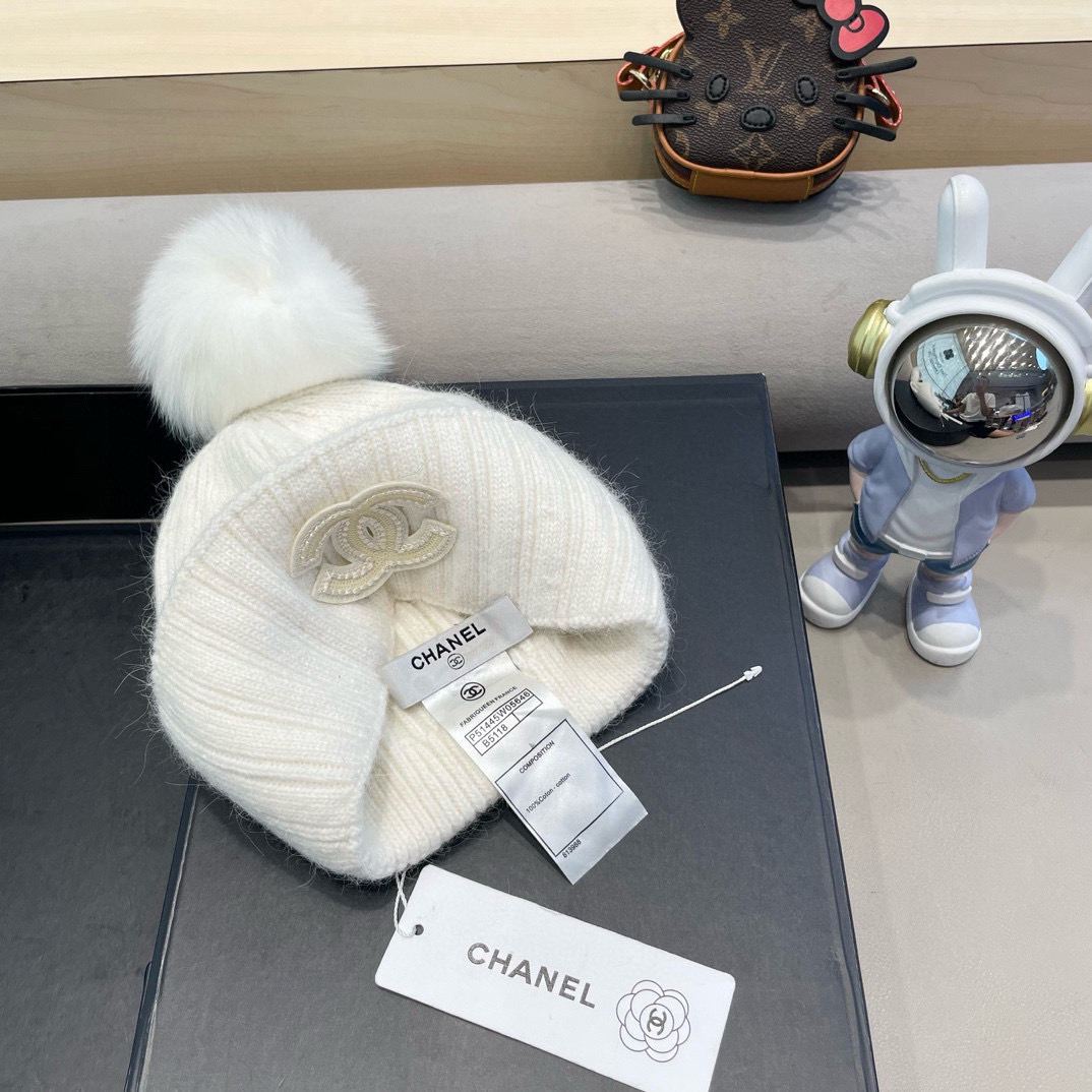 Chanel 毛线帽子女冬季保暖护耳加厚韩系堆堆帽2026新款针织冷帽百搭