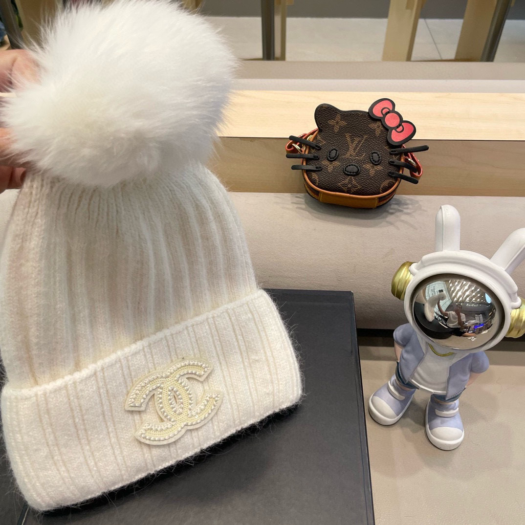 Chanel 毛线帽子女冬季保暖护耳加厚韩系堆堆帽2026新款针织冷帽百搭