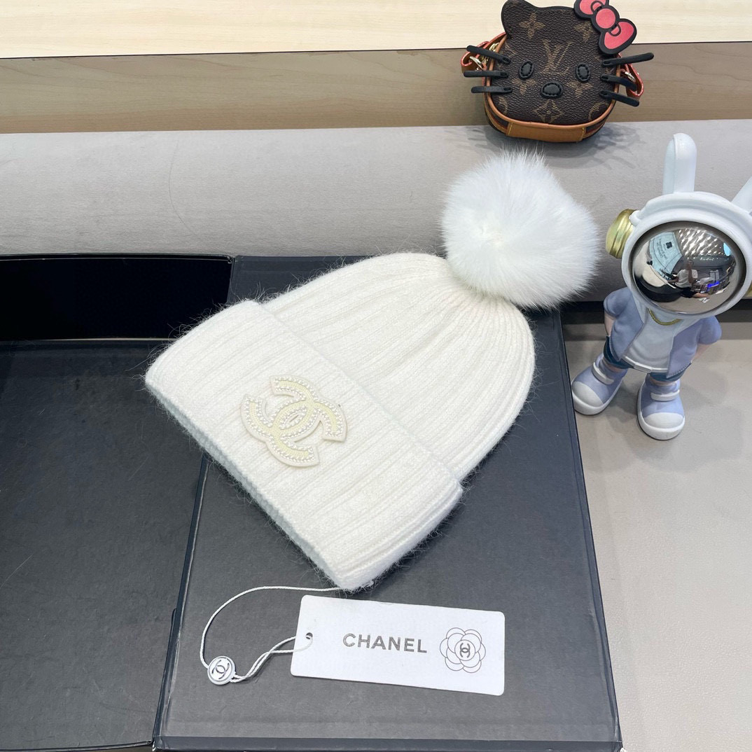 Chanel 毛线帽子女冬季保暖护耳加厚韩系堆堆帽2026新款针织冷帽百搭