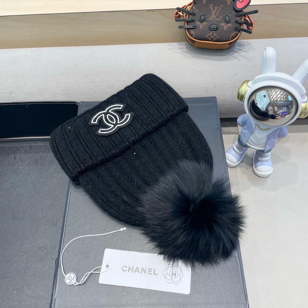 Chanel 毛线帽子女冬季保暖护耳加厚韩系堆堆帽2026新款针织冷帽百搭