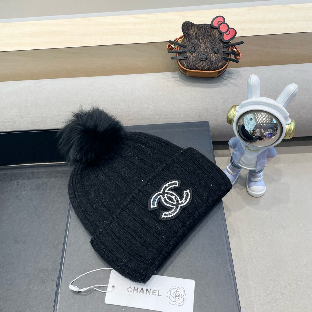 Chanel 毛线帽子女冬季保暖护耳加厚韩系堆堆帽2026新款针织冷帽百搭