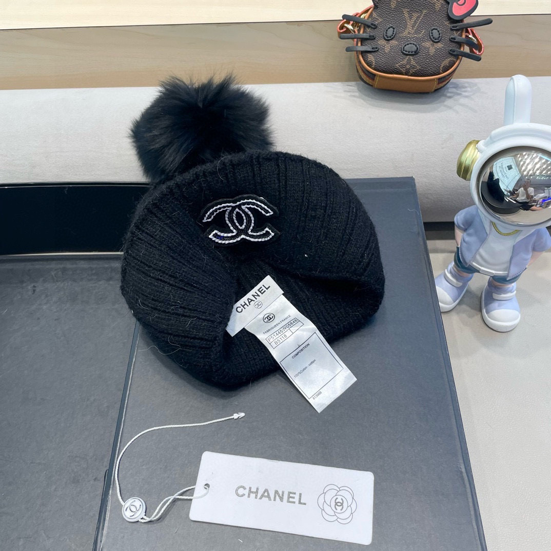 Chanel 毛线帽子女冬季保暖护耳加厚韩系堆堆帽2026新款针织冷帽百搭