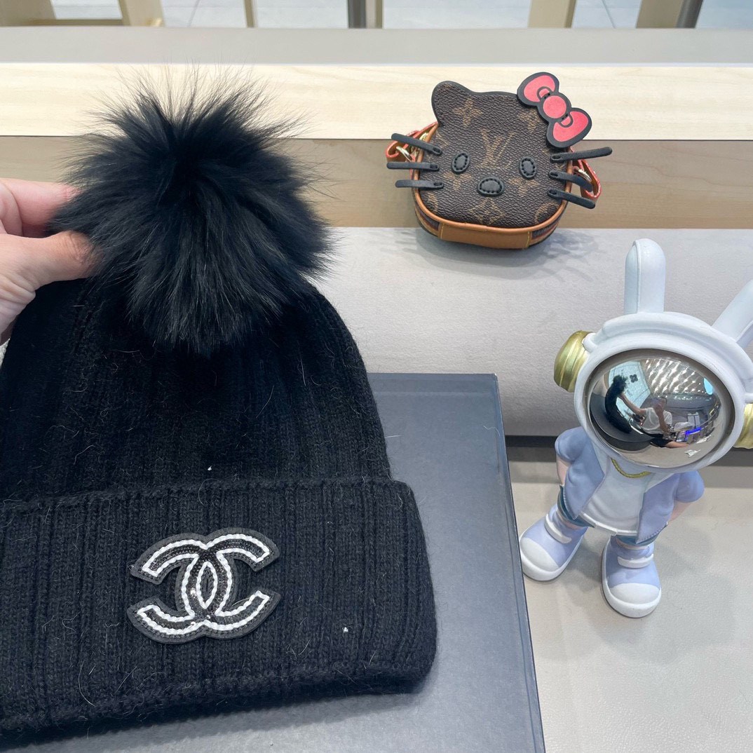 Chanel 毛线帽子女冬季保暖护耳加厚韩系堆堆帽2026新款针织冷帽百搭