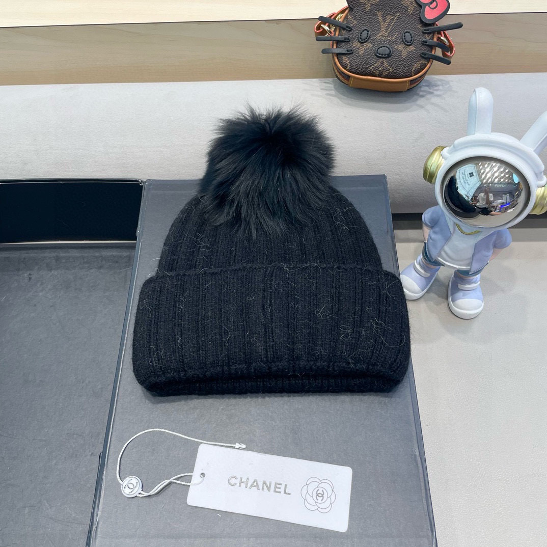 Chanel 毛线帽子女冬季保暖护耳加厚韩系堆堆帽2026新款针织冷帽百搭