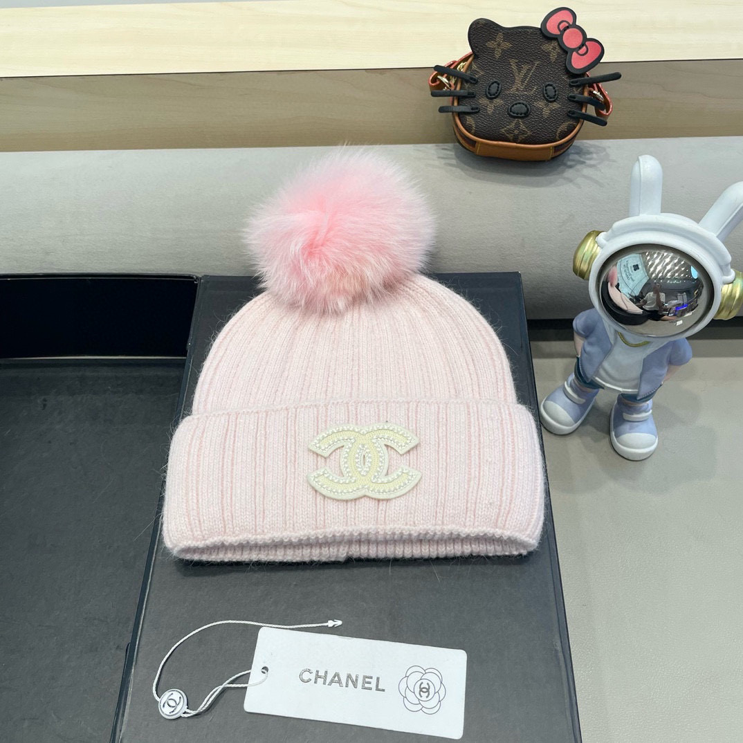 Chanel 毛线帽子女冬季保暖护耳加厚韩系堆堆帽2026新款针织冷帽百搭
