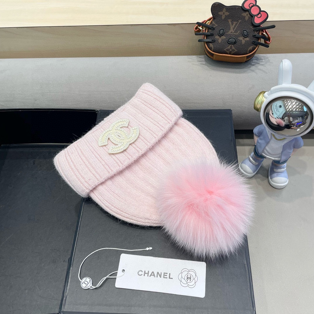 Chanel 毛线帽子女冬季保暖护耳加厚韩系堆堆帽2026新款针织冷帽百搭