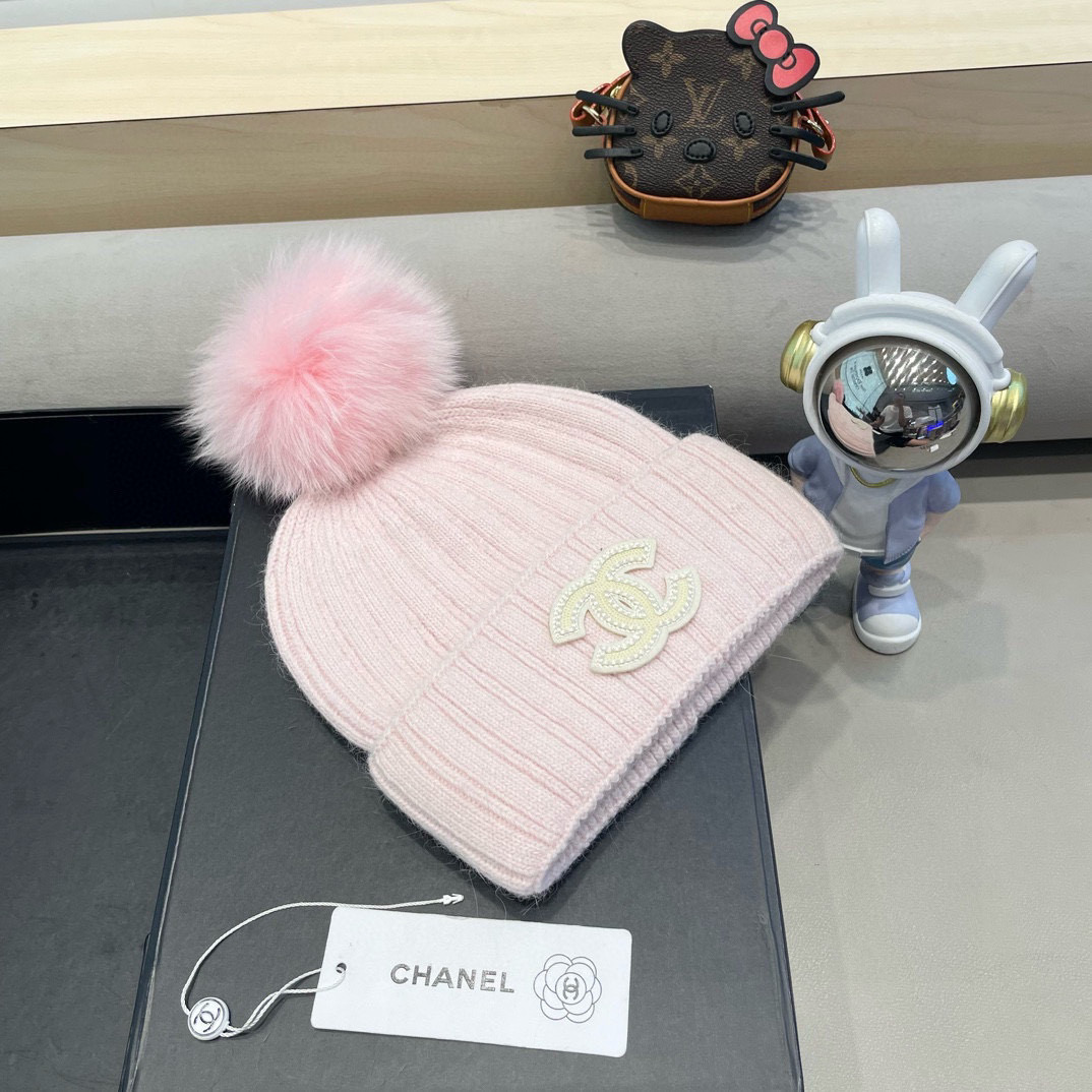 Chanel 毛线帽子女冬季保暖护耳加厚韩系堆堆帽2026新款针织冷帽百搭