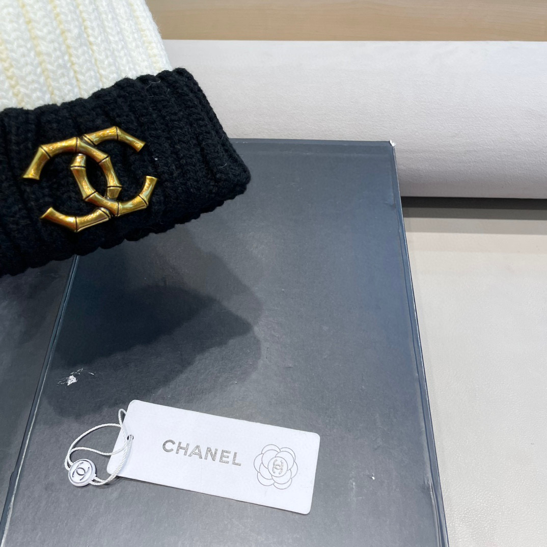 Chanel外贸出口日单秋冬嘻哈帽街头防寒带球针织帽卡通拼色冷帽