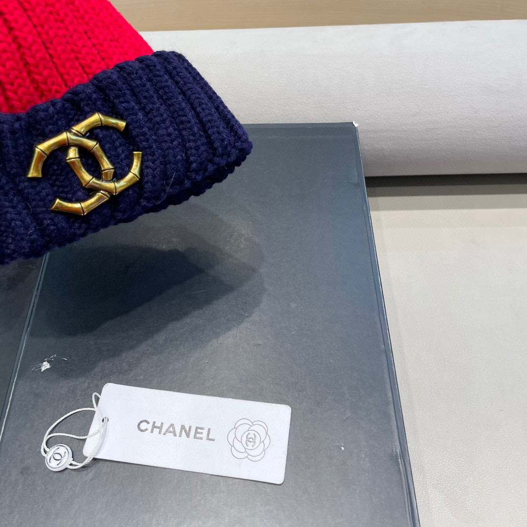 Chanel外贸出口日单秋冬嘻哈帽街头防寒带球针织帽卡通拼色冷帽