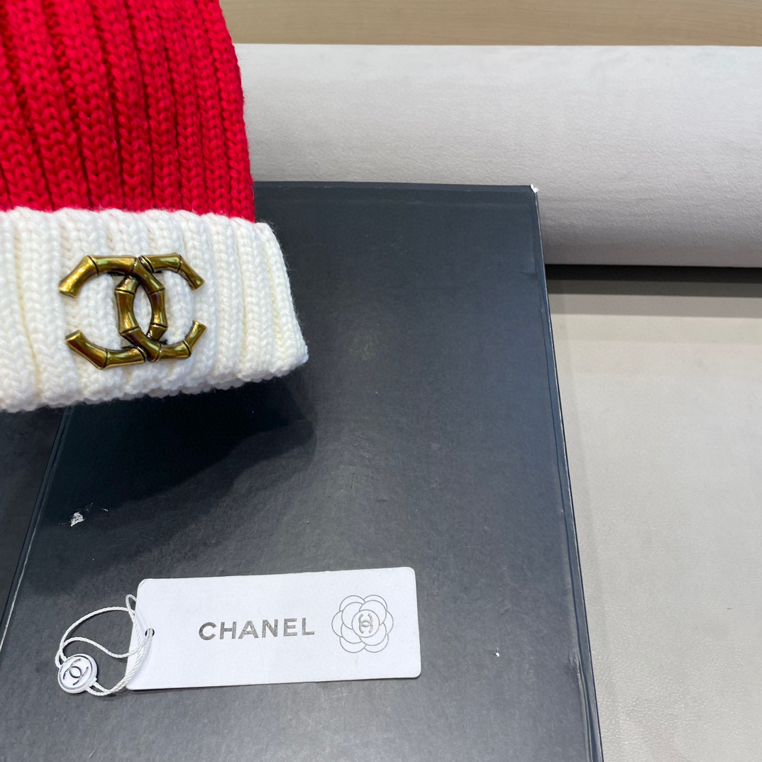 Chanel外贸出口日单秋冬嘻哈帽街头防寒带球针织帽卡通拼色冷帽
