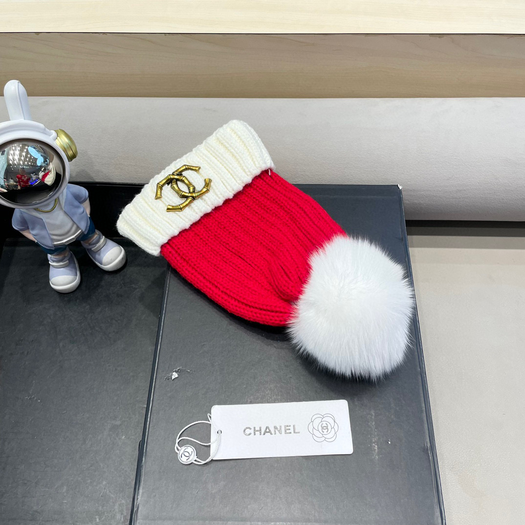 Chanel外贸出口日单秋冬嘻哈帽街头防寒带球针织帽卡通拼色冷帽