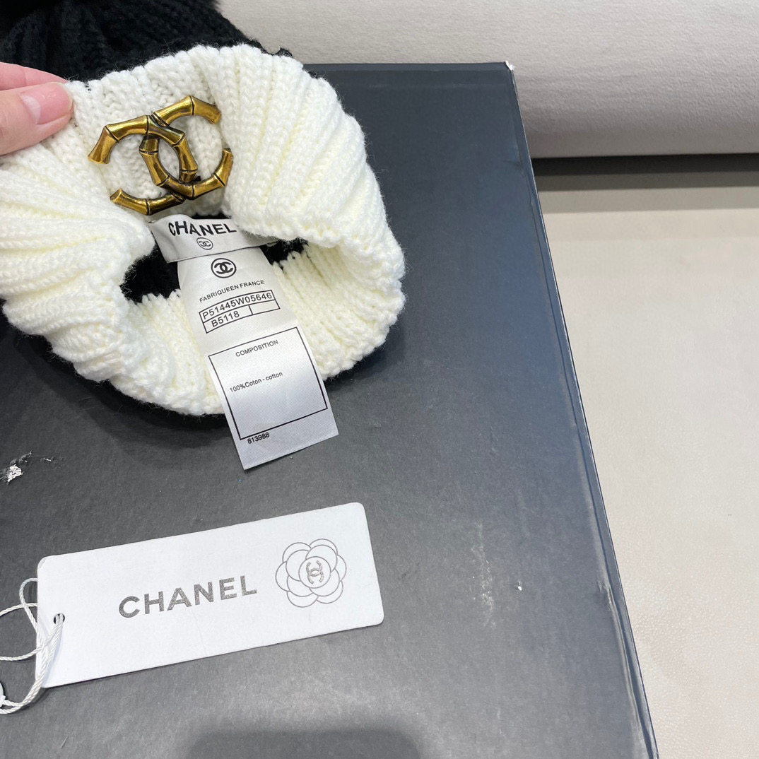 Chanel外贸出口日单秋冬嘻哈帽街头防寒带球针织帽卡通拼色冷帽