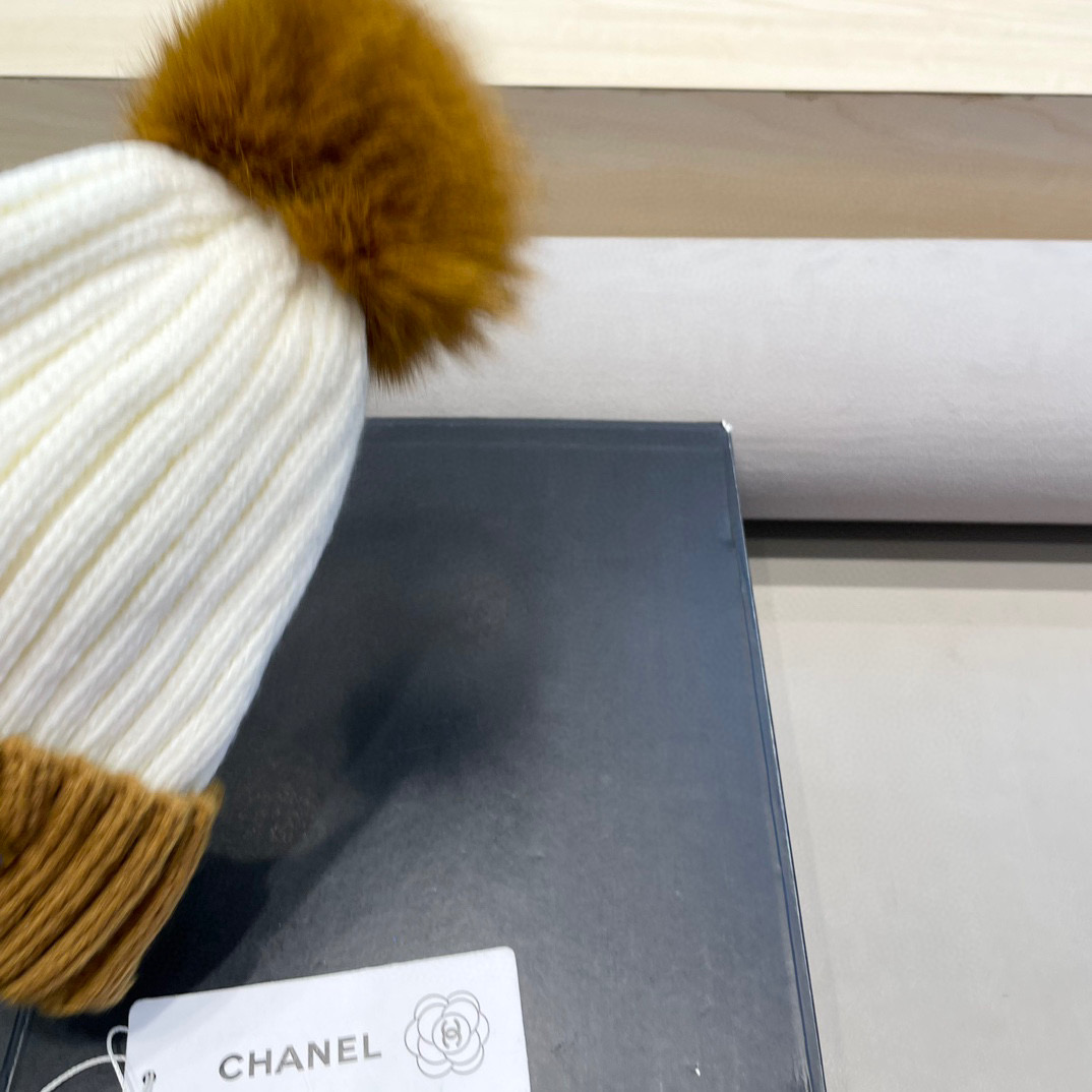 Chanel外贸出口日单秋冬嘻哈帽街头防寒带球针织帽卡通拼色冷帽