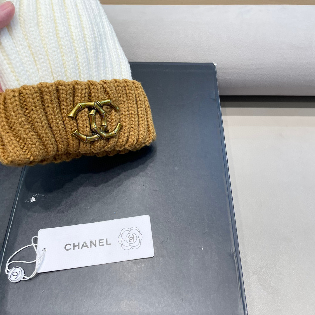 Chanel外贸出口日单秋冬嘻哈帽街头防寒带球针织帽卡通拼色冷帽