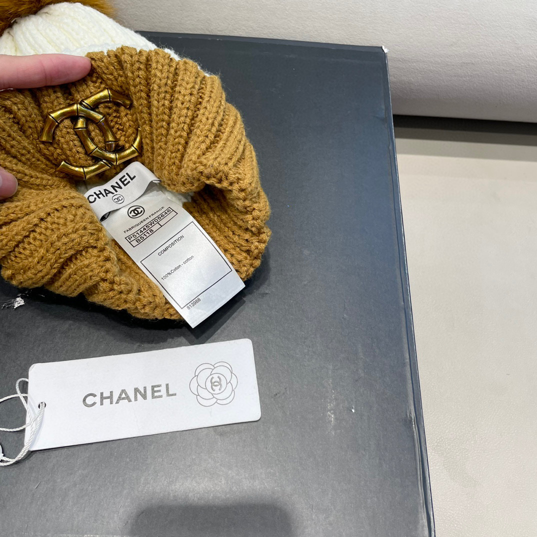 Chanel外贸出口日单秋冬嘻哈帽街头防寒带球针织帽卡通拼色冷帽