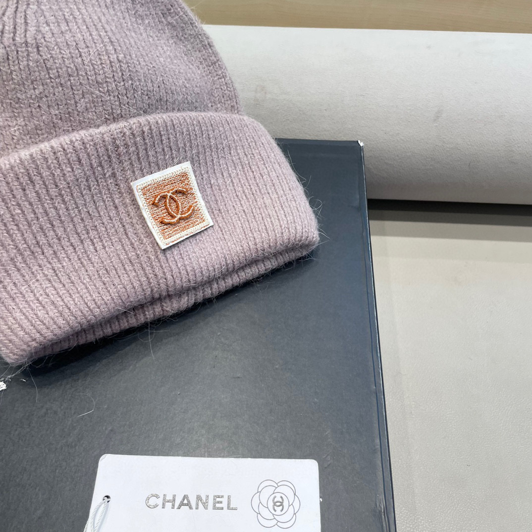 Chanel韩国出口定制~青苹果兔毛针织帽女冬季保暖护耳包头帽薄荷绿冷帽