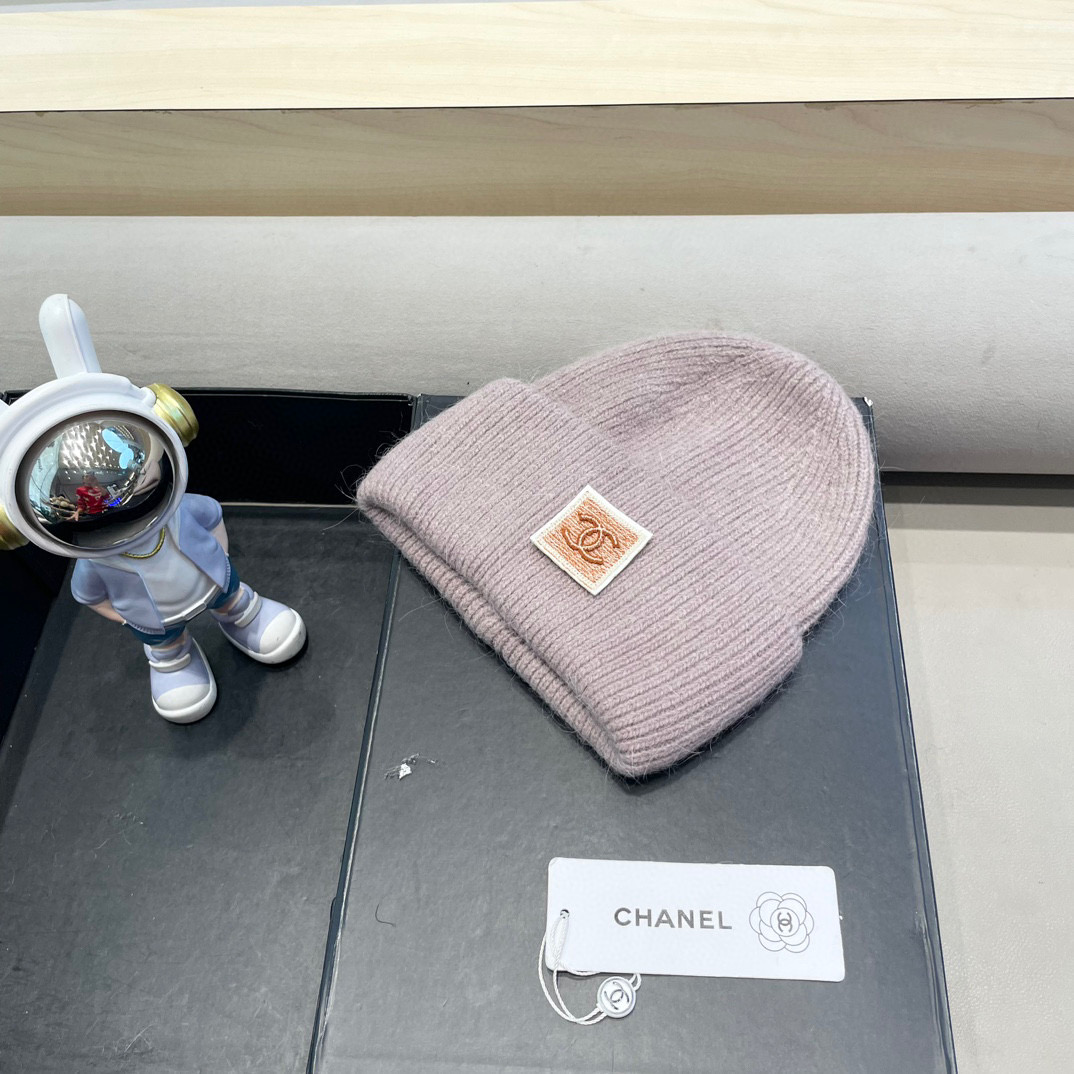 Chanel韩国出口定制~青苹果兔毛针织帽女冬季保暖护耳包头帽薄荷绿冷帽